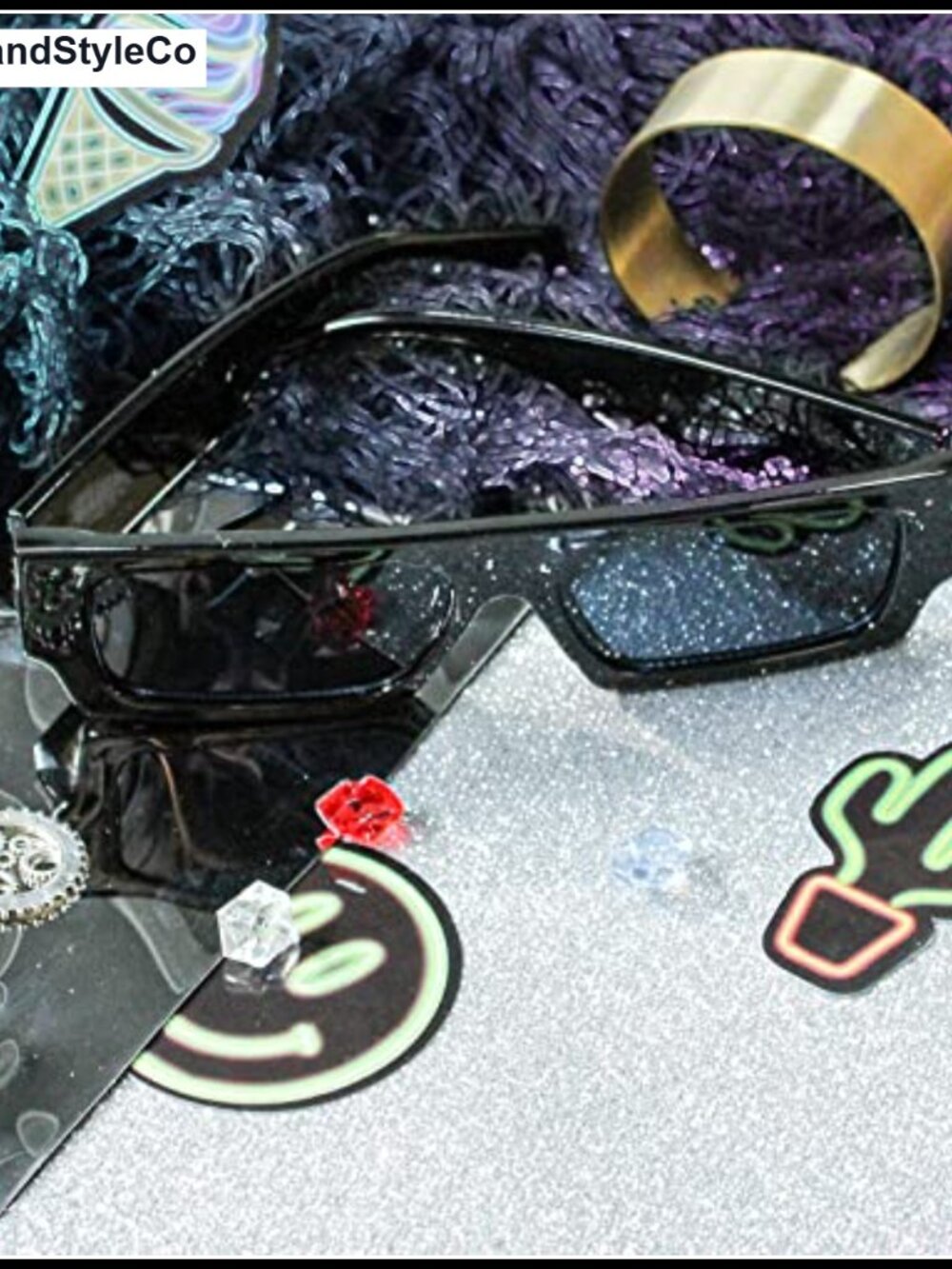 Small Rectangle Sunglasses Narrow Square Retro Vintage Shades - Picture 6 of 6